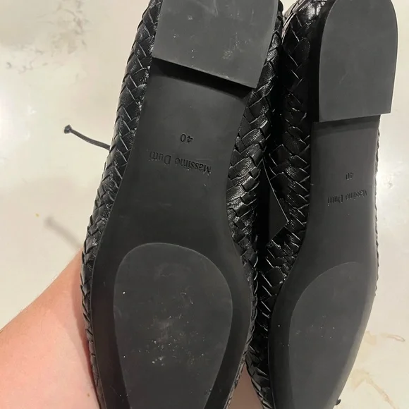 New Rate Massimo Dutti Black Woven Ballerina Loafers Size 9 